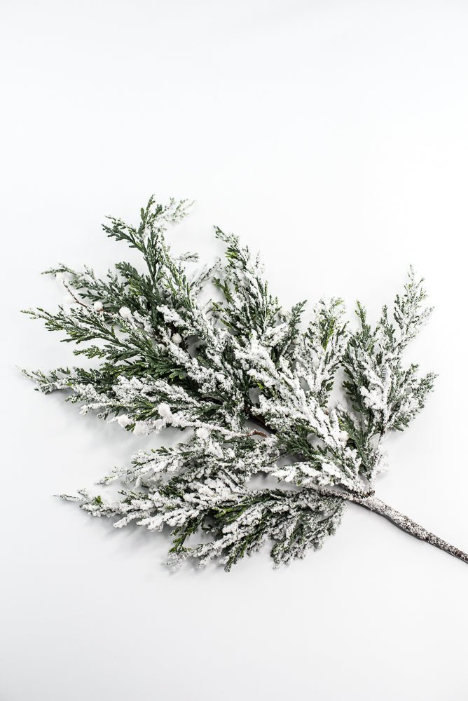 White & Green Snowy Pine Spray - 28" - Greenery MarketX2016WG