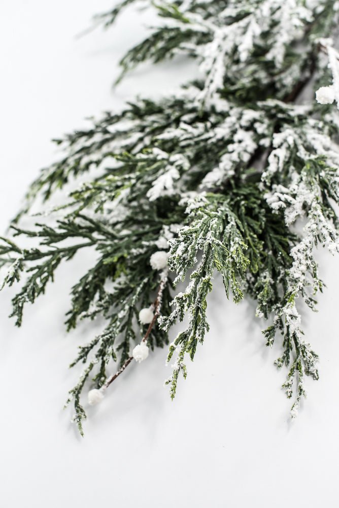 White & Green Snowy Pine Spray - 28" - Greenery MarketX2016WG