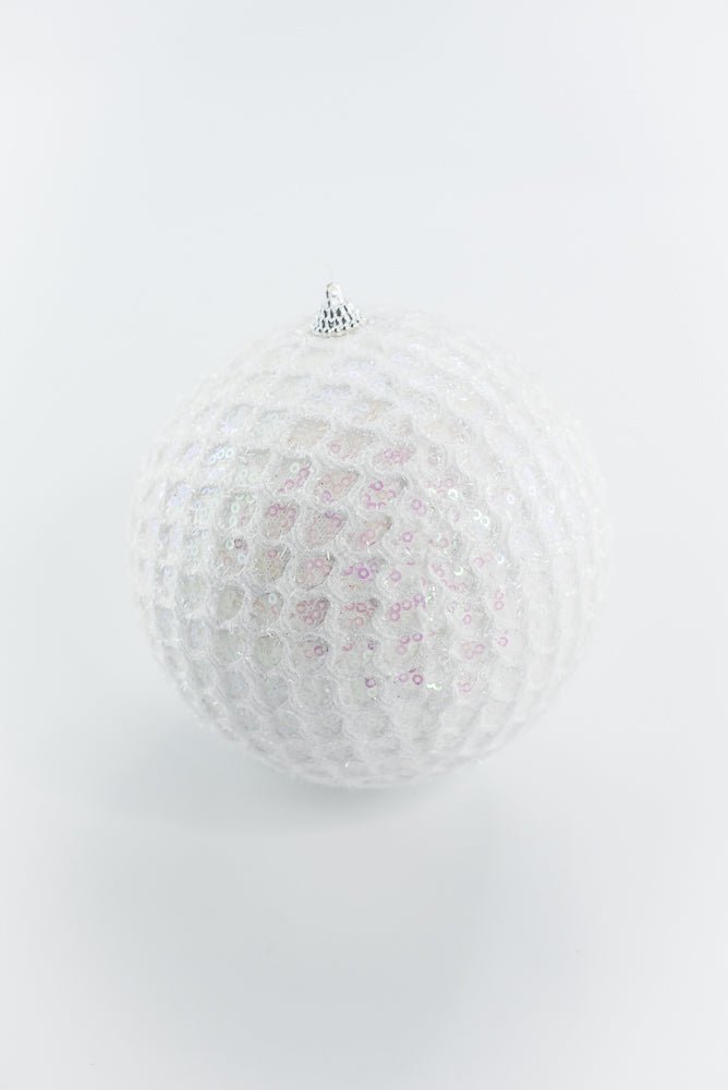 White Mesh Ornament Ball - Greenery Market86357WT