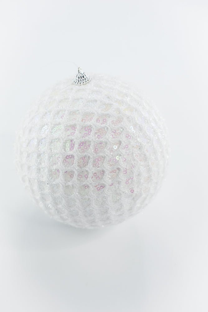 White Mesh Ornament Ball - Greenery Market86357WT