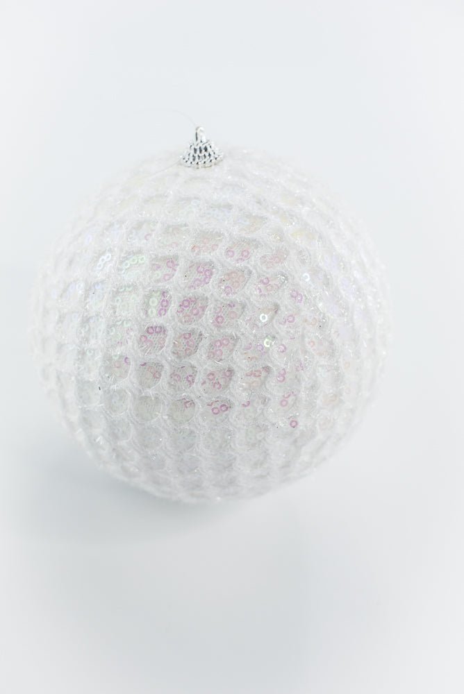 White Mesh Ornament Ball - Greenery Market86357WT