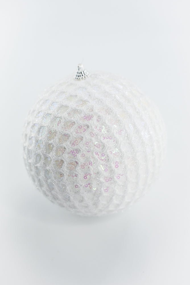 White Mesh Ornament Ball - Greenery Market86357WT