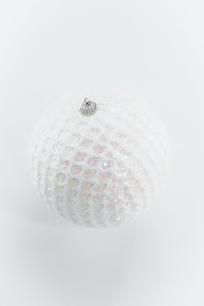 White Mesh Ornament Ball - Greenery Market86357WT