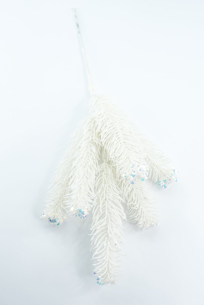White Pine Spray With Glitter - Greenery Market85169