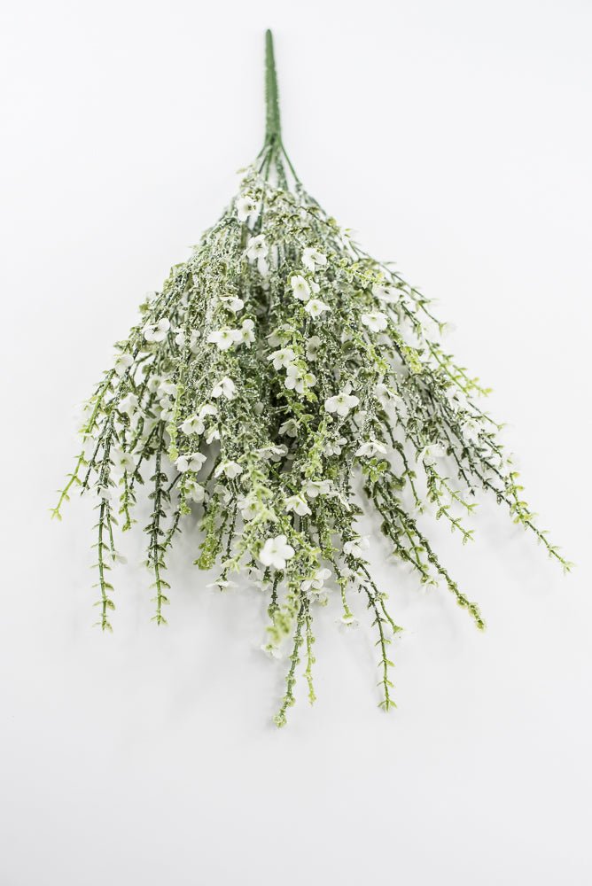 White Plastic Flower Iced - Greenery Market85263-WT