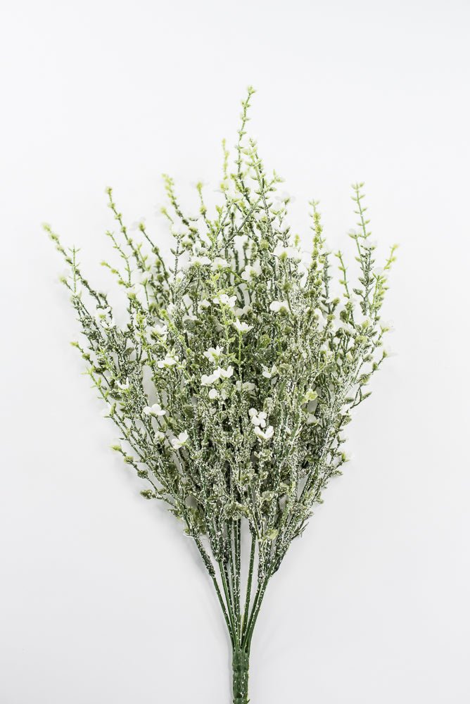White Plastic Flower Iced - Greenery Market85263-WT