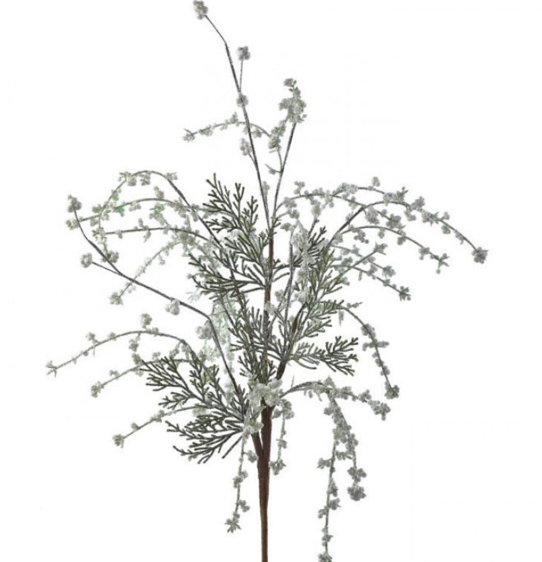 White popcorn berry and cedar spray - Greenery MarketBerriesxp1876 - w