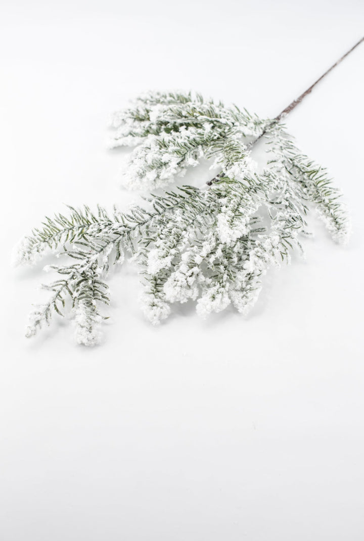 White Snowed Pine Spray - 22" - Greenery MarketYS2253-WH