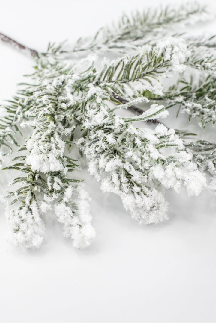 White Snowed Pine Spray - 22" - Greenery MarketYS2253-WH