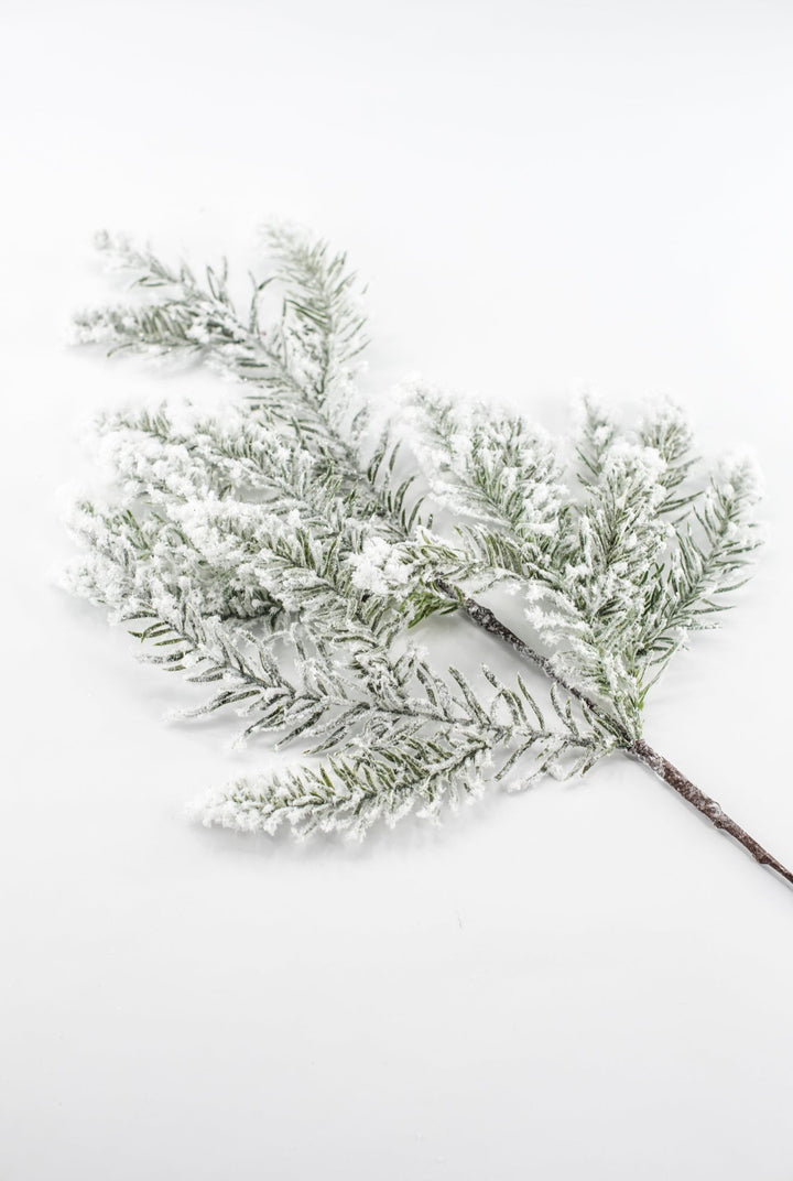 White Snowed Pine Spray - 22" - Greenery MarketYS2253-WH