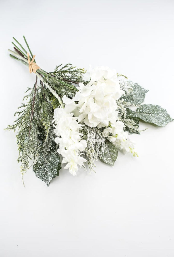 White snowy hydrangea and delphinium bundle - Greenery MarketArtificial FloraXP2388 - W