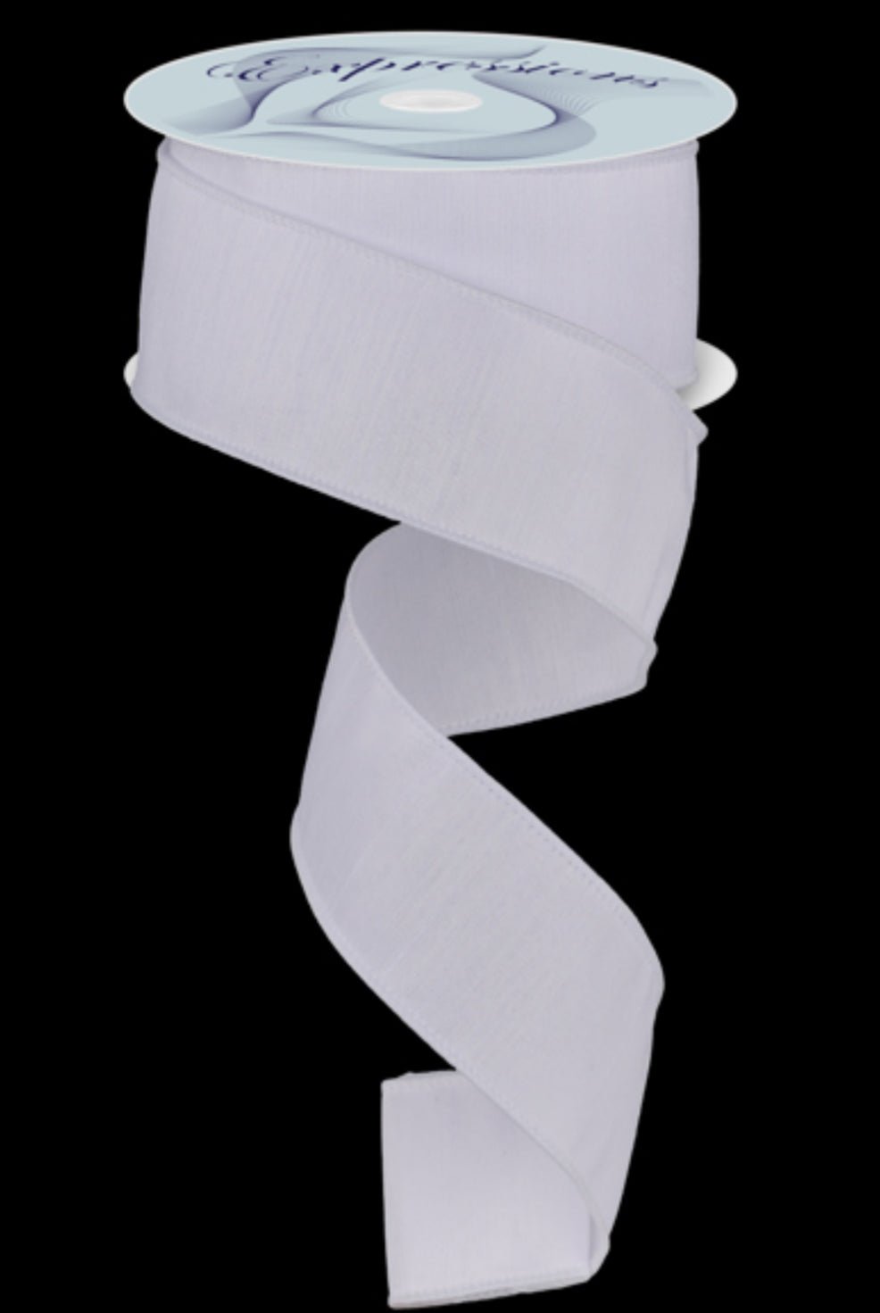 White Solid wired faux dupioni 1.5” - Greenery MarketWired ribbonRD110127