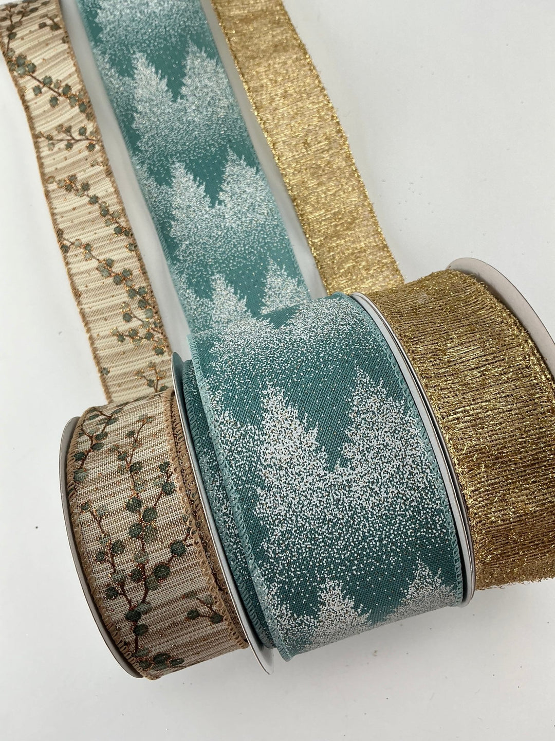 Winter berries and trees bow bundle x 3 ribbons - Greenery MarketRibbons & TrimBerriesgoldX3