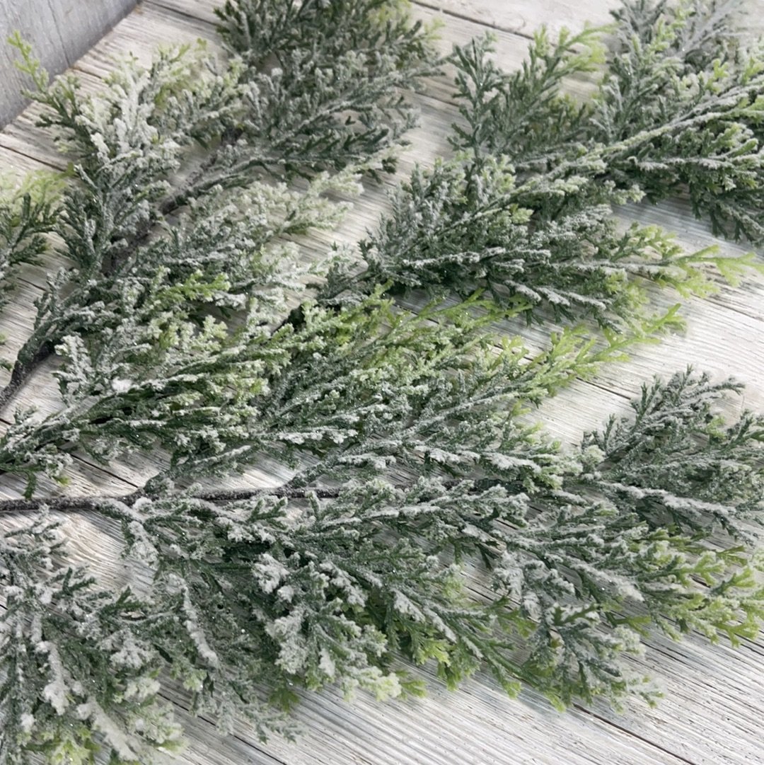 Winter cedar spray with snow - Greenery Marketxs701-gw