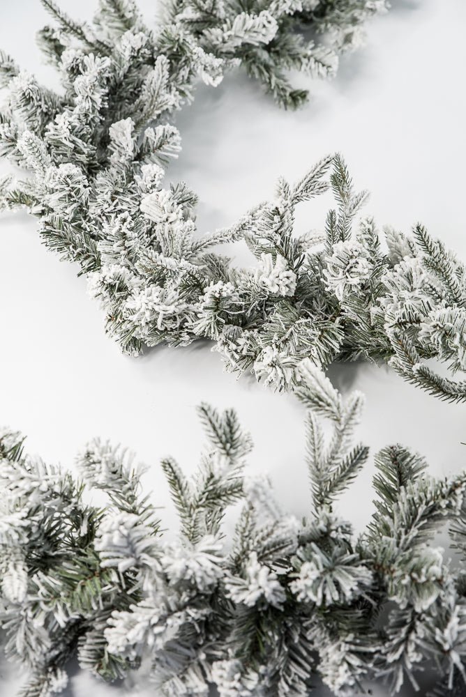 Winter flocked mixed pine garland 6’ - Greenery Market85228