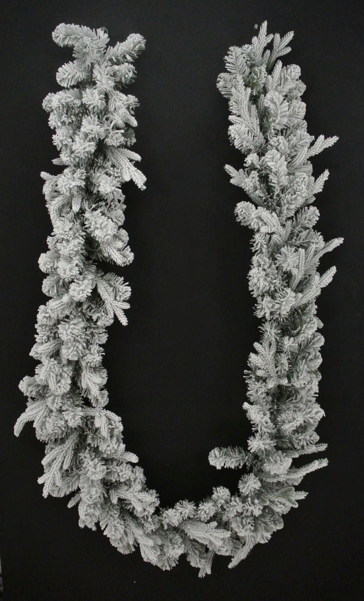 Winter flocked mixed pine garland 6’ - Greenery Market85228