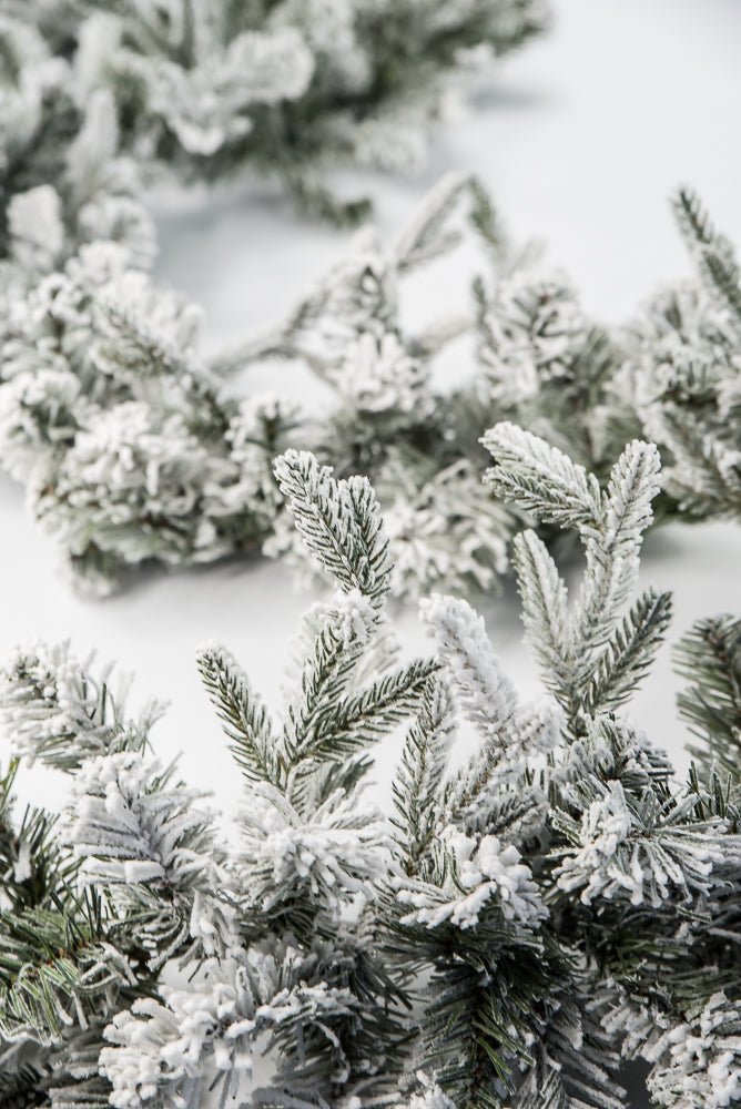 Winter flocked mixed pine garland 6’ - Greenery Market85228