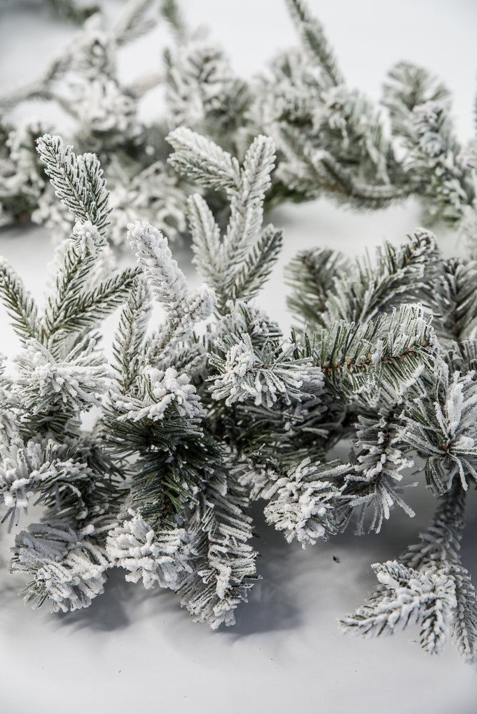 Winter flocked mixed pine garland 6’ - Greenery Market85228