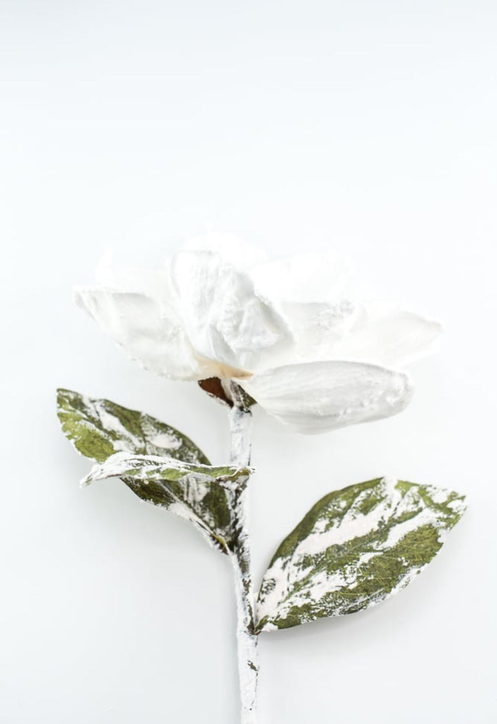 Winter, snowy magnolia stem - Greenery MarketArtificial Flora6133 - W