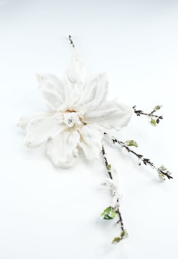 Winter, snowy magnolia stem - Greenery MarketArtificial FloraXS725 - W