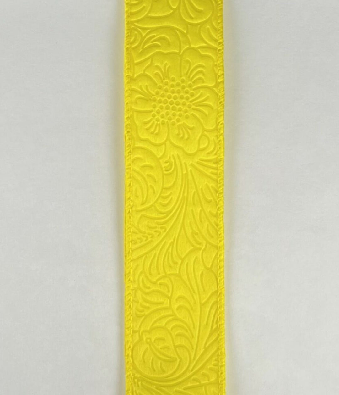 Yellow embossed 1.5” wired ribbon - Greenery MarketWired ribbon42466-09-22