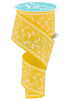 Yellow floral vine wired ribbon 2.5” - Greenery MarketWired ribbonRgf11688N