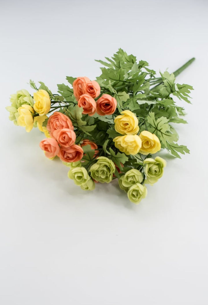 Yellow, green, and orange mini ranunculus bush 16” - Greenery Market84055-GNYELCOR