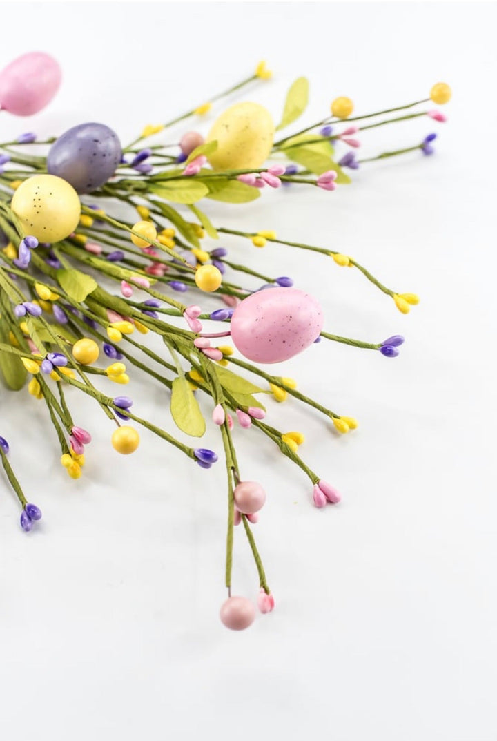 Yellow, Pink, & Lavender Easter Eggs Berry Bush - 19" - Greenery Market65652-YELPKLV