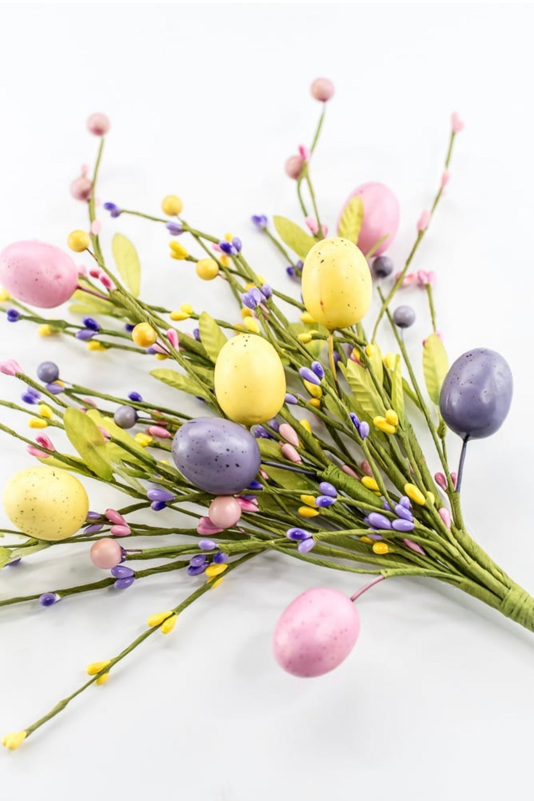 Yellow, Pink, & Lavender Easter Eggs Berry Bush - 19" - Greenery Market65652-YELPKLV