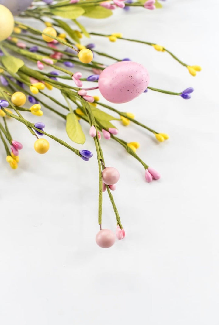 Yellow, Pink, & Lavender Easter Eggs Berry Bush - 19" - Greenery Market65652-YELPKLV