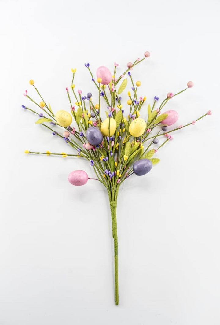 Yellow, Pink, & Lavender Easter Eggs Berry Bush - 19" - Greenery Market65652-YELPKLV