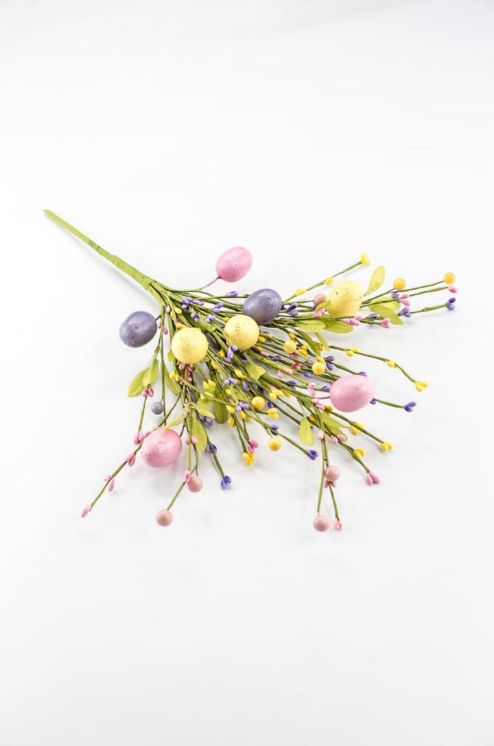 Yellow, Pink, & Lavender Easter Eggs Berry Bush - 19" - Greenery Market65652-YELPKLV