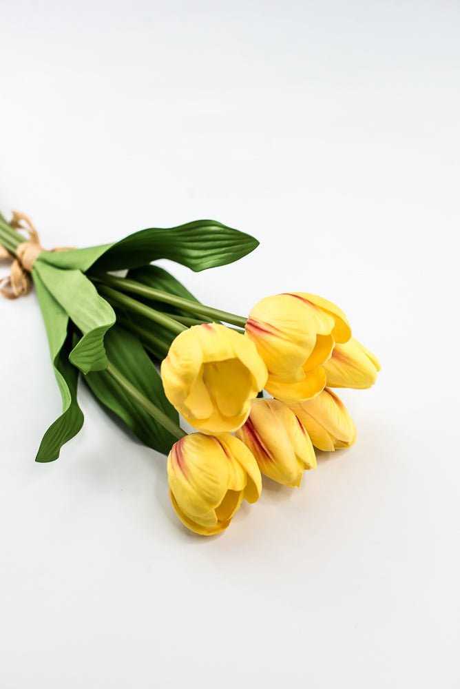Yellow, real touch, artificial tulip bundle - Greenery Market3876-YCER