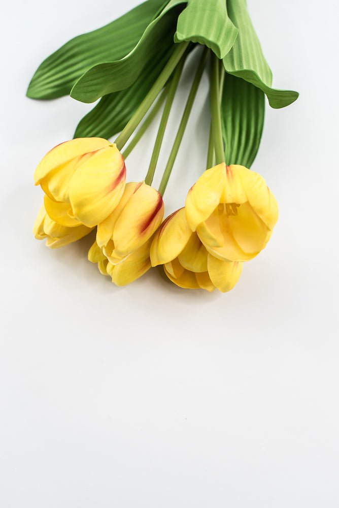 Yellow, real touch, artificial tulip bundle - Greenery Market3876-YCER