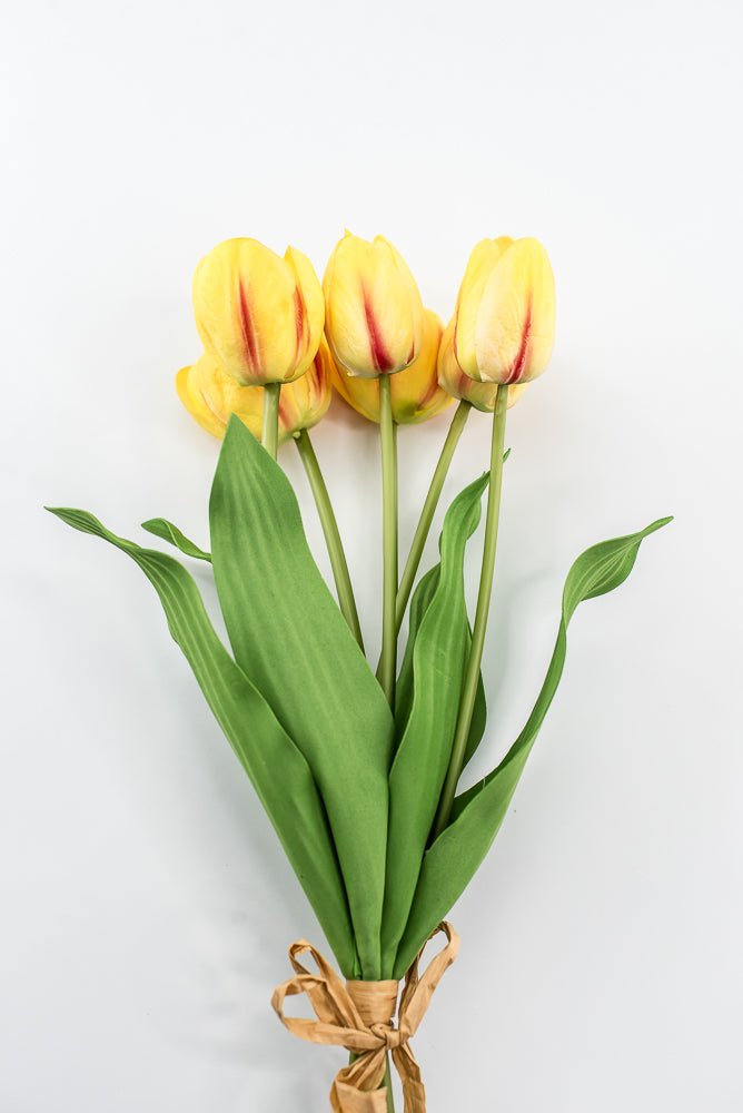 Yellow, real touch, artificial tulip bundle - Greenery Market3876-YCER