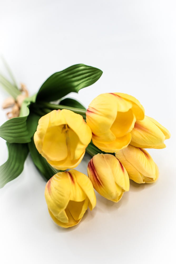 Yellow, real touch, artificial tulip bundle - Greenery Market3876-YCER