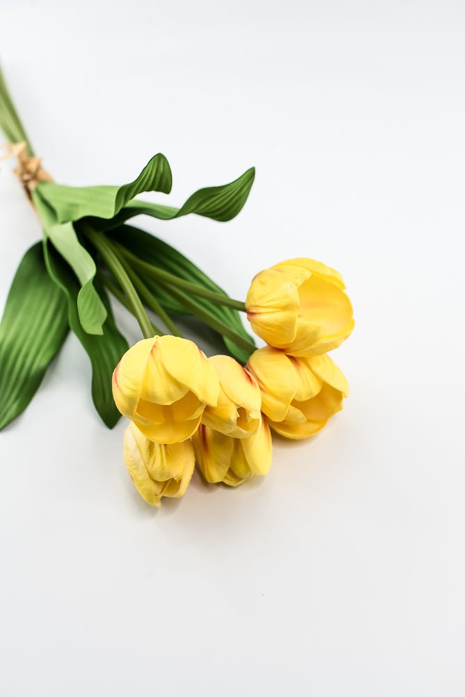 Yellow, real touch, artificial tulip bundle - Greenery Market3876-YCER