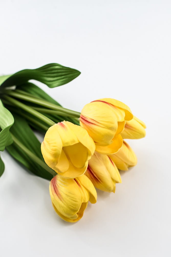 Yellow, real touch, artificial tulip bundle - Greenery Market3876-YCER