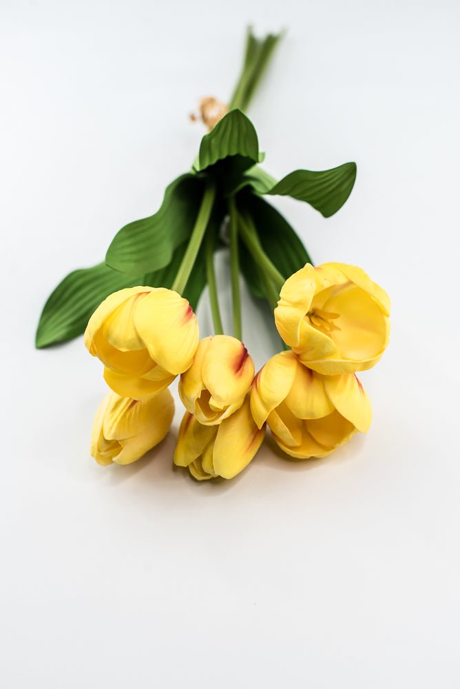 Yellow, real touch, artificial tulip bundle - Greenery Market3876-YCER