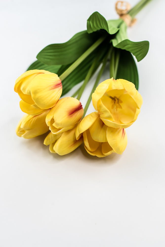 Yellow, real touch, artificial tulip bundle - Greenery Market3876-YCER