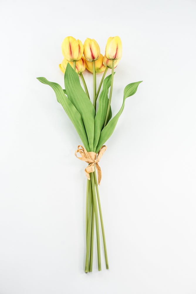 Yellow, real touch, artificial tulip bundle - Greenery Market3876-YCER