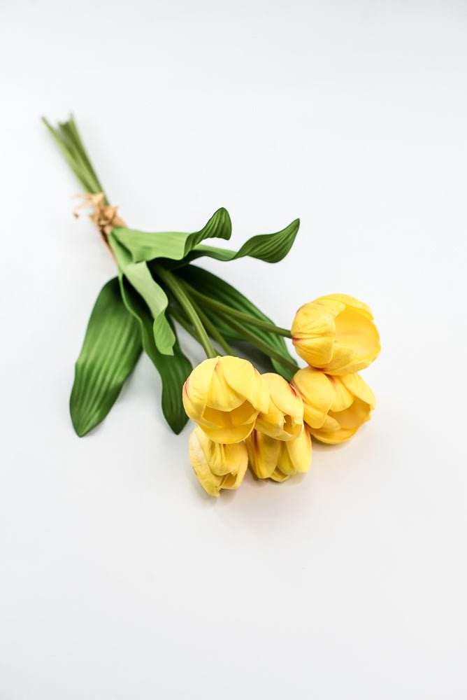Yellow, real touch, artificial tulip bundle - Greenery Market3876-YCER