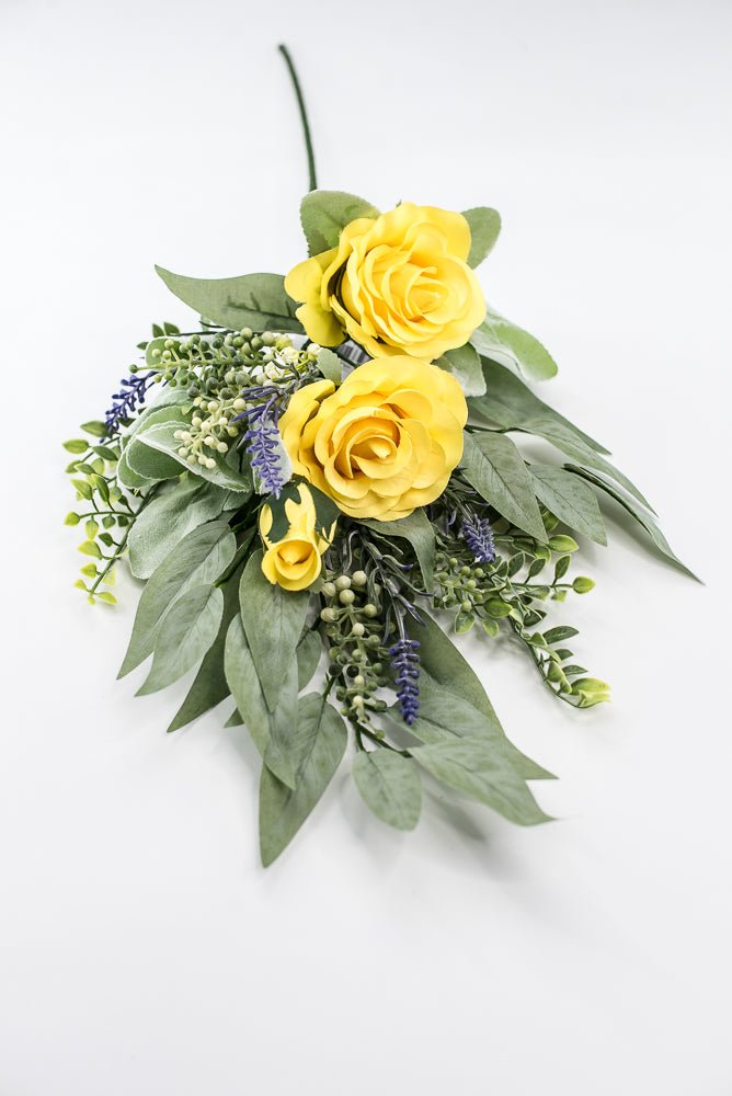 Yellow rose spray and greenery - Greenery Market84971-YEL