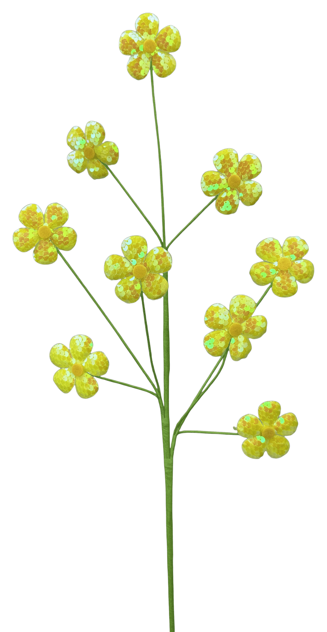 Yellow Sequin Daisy Spray - 27" - Greenery Market63926YW