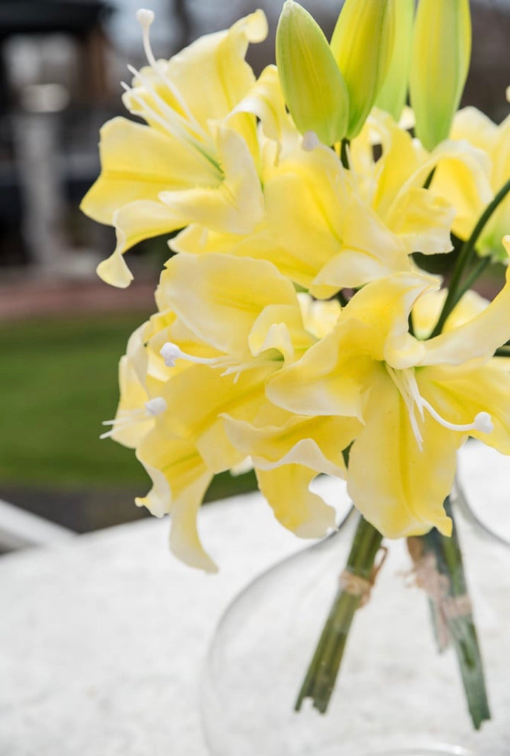 Yellow tiger lily artificial flower sprays bundle - Greenery MarketArtificial Flora84087-YEL