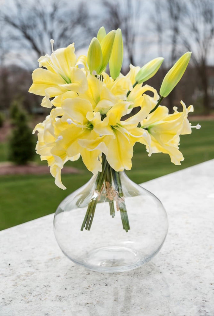 Yellow tiger lily artificial flower sprays bundle - Greenery MarketArtificial Flora84087-YEL