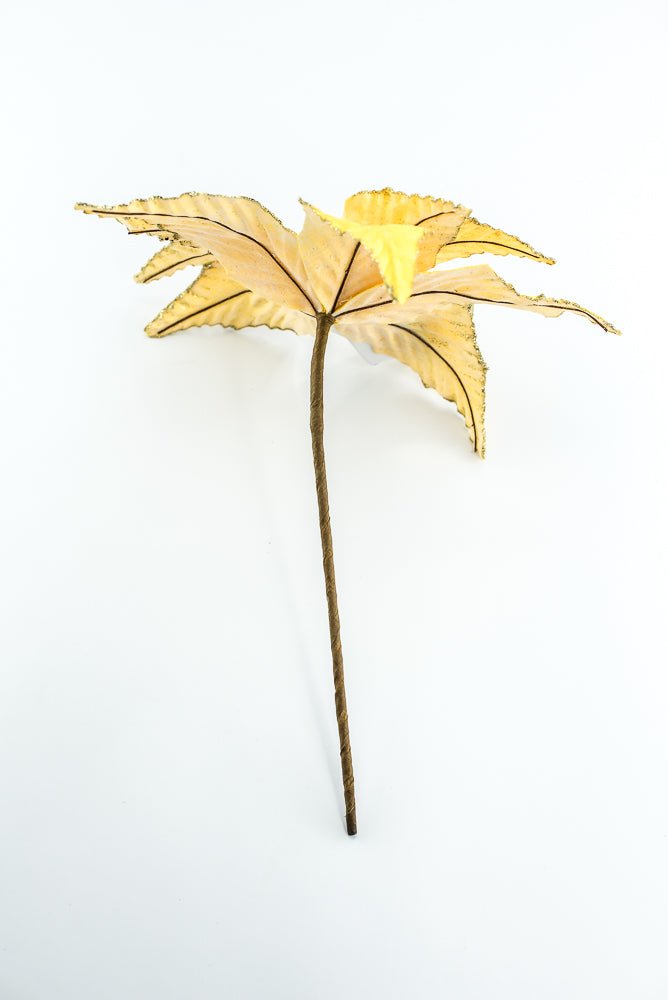 Yellow Velvet Poinsettia Pick - Greenery Market85730YW