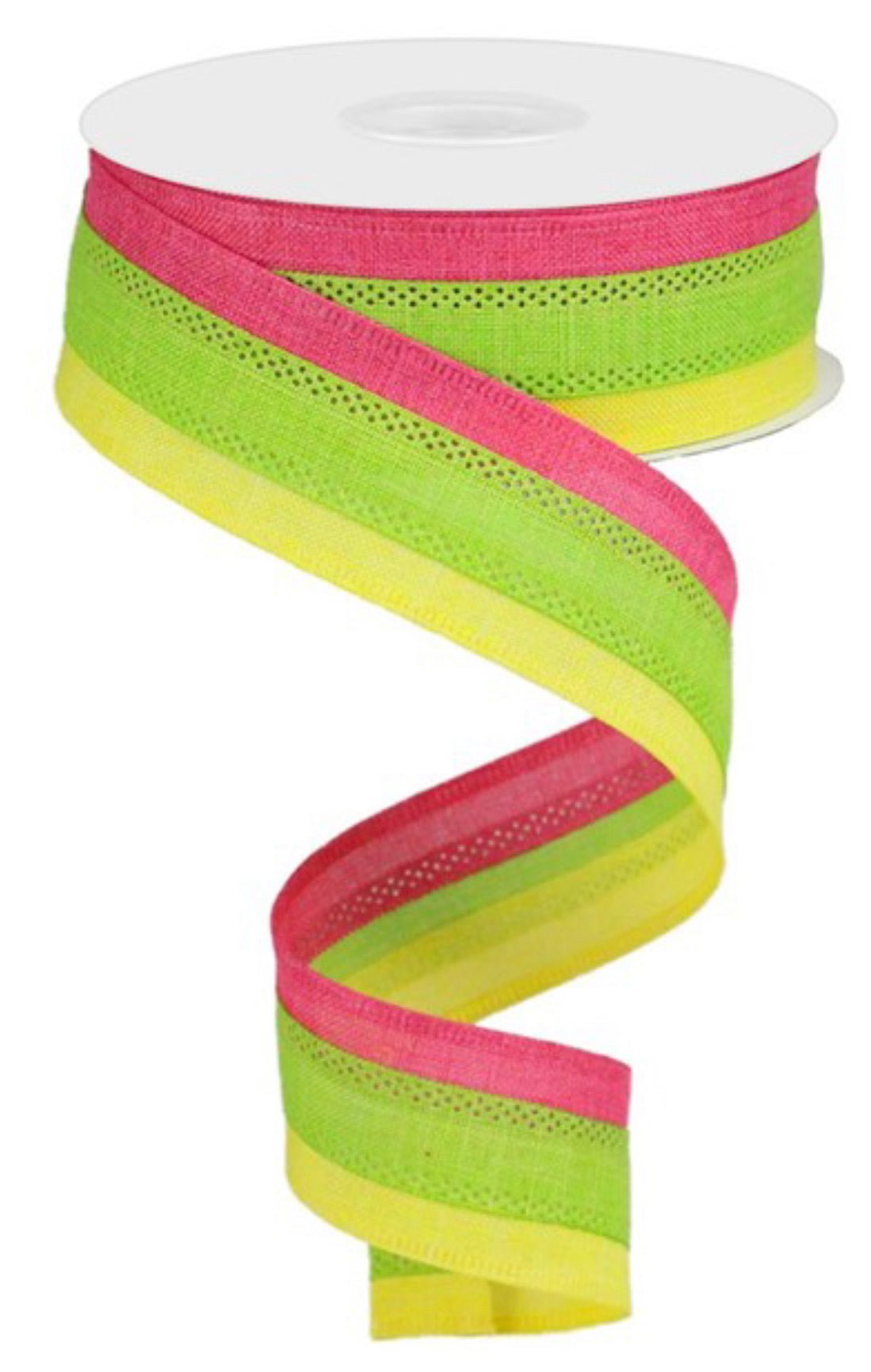 3 colors in 1 striped ribbon 1.5” - Greenery MarketWired ribbonRG01601M6