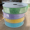 Aqua glittered wired ribbon, 7/8" - Greenery MarketWired ribbon46420-05-45