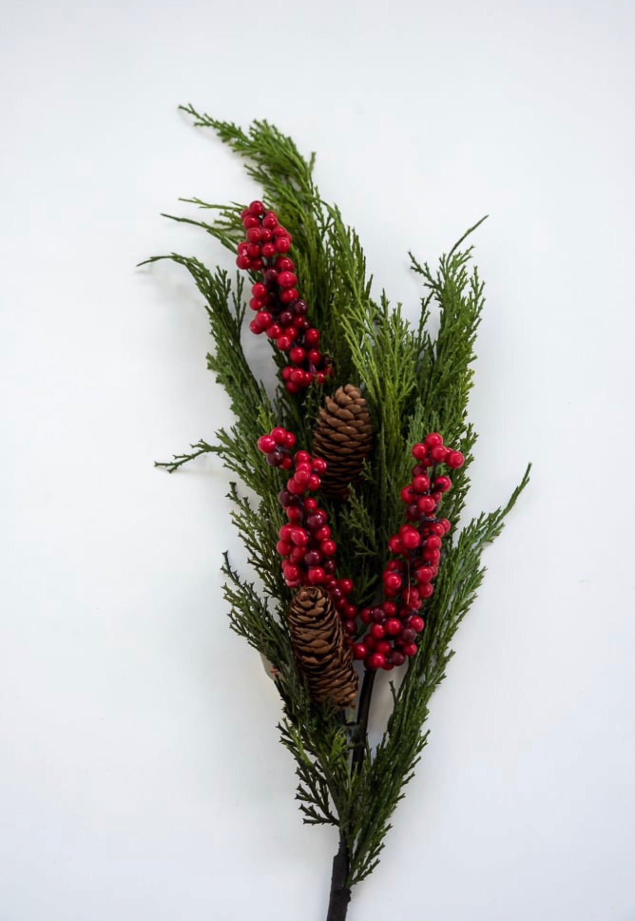 Artificial cedar and red berries branch - Greenery Marketgreenery2826096RD